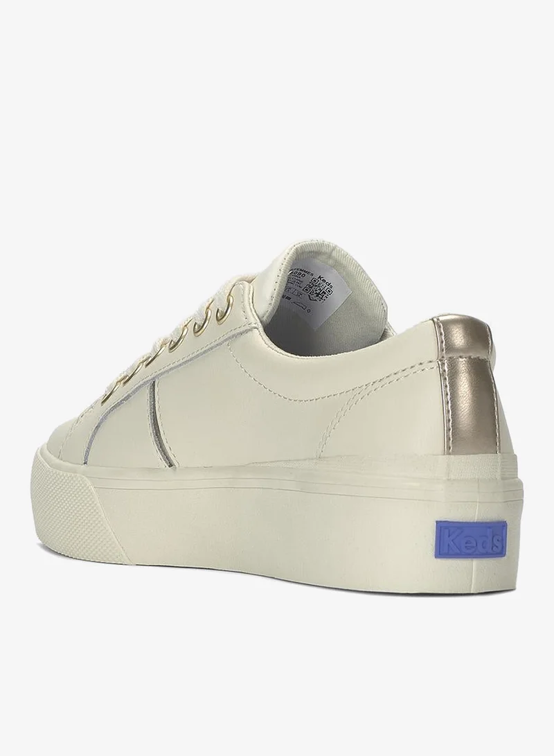 Keds Egret/Champagne Keds Women's Jump Kick Duo Leather Casual Sneaker Beige for Women | Best Price UAE